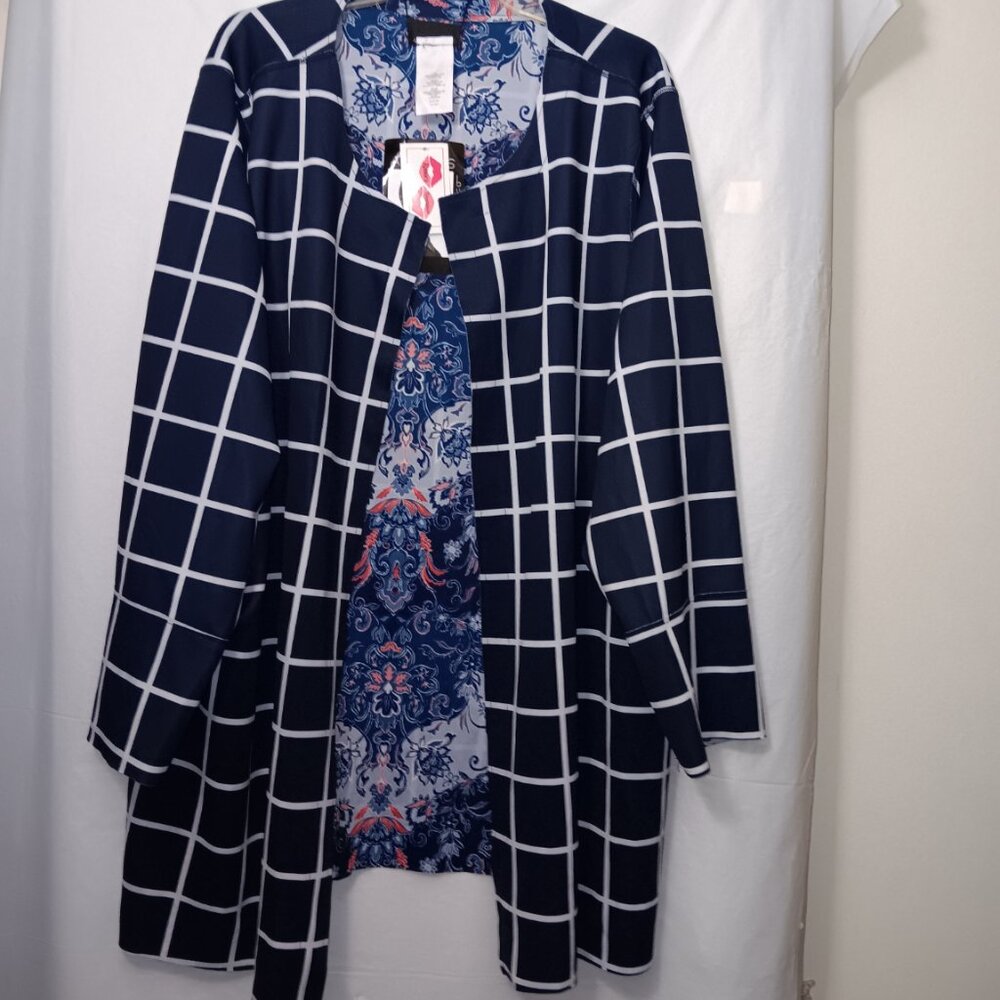 ATTITUDES BY RENEE REVERSIBLE OPEN FRONT KIMONO CARDIGAN PLUS SIZE 3X